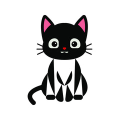 Cat icon. black cat silhouette. vector illustration