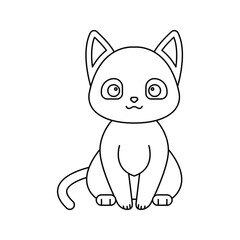 Cat icon. black cat silhouette. vector illustration