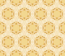 Seamless pattern - abstract stars, shades of soft orange. Vector background