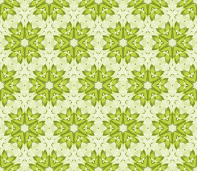 Geometric floral pattern, shades of green. Seamless vector pattern
