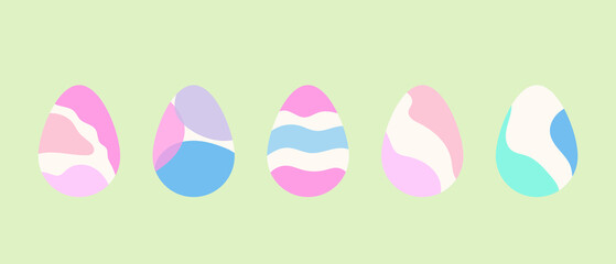 Easter eggs. Set of vector colorful easter eggs. Vector illustration for your easter posters.