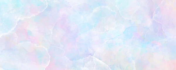 Watercolor vector art background for cards, flyer, poster, banner and cover design. Sky, clouds. Colorful hand drawn illustration for design interior. Multicolor watercolour texture.