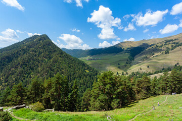 Fototapeta na wymiar Beautiful landscape of the mountainous region of Georgia, Tusheti