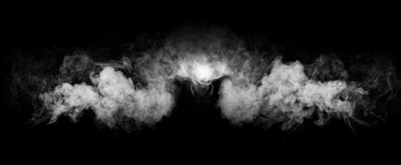 Fototapeta na wymiar Smoke over black background. Fog or steam texture.