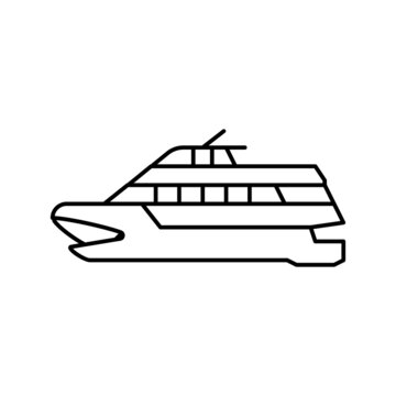 recommend clip art: catamaran boat line icon vector illustration