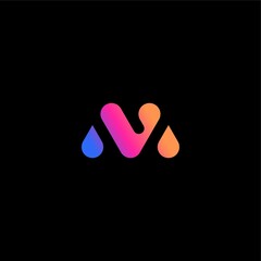 MV / VM Logo Design Letter Initial - M Logo Design