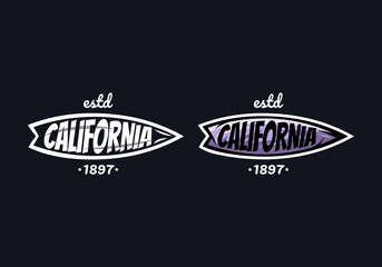 Logo California Surfing Beach Vector Illustration Template Good for Any Industry