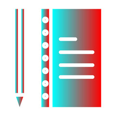 Fototapeta premium notebook and pencil icon