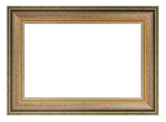 Fototapeta premium Old style vintage golden frame isolated on a white background