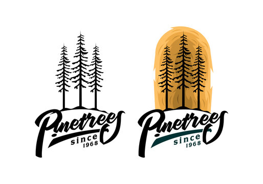 Logo Pine trees Vector Illustration Template Good for Any Industry