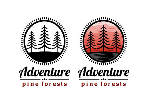 Logo Pine Forests Vector Illustration Template Good for Any Industry