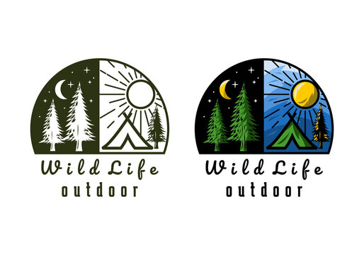 Logo Pine Wild Life Vector Illustration Template Good for Any Industry