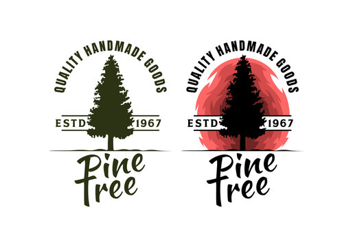Logo Pine Tree Silhouette Vector Illustration Template Good for Any Industry