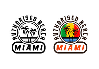 Logo Miami Beach Vector Illustration Template Good for Any Industry