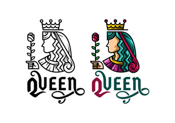Logo Queen Vector Illustration Template Good for Any Industry