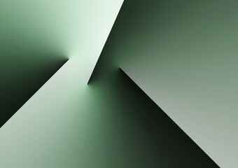 Abstract scene geometric green and black background.
