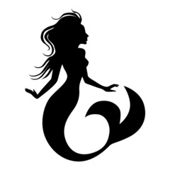 Silhouette of mermaid