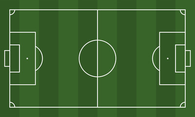 Green soccer field vector background. Vector pattern. Top view. Vector 10 EPS.