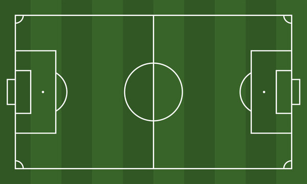 Green soccer field vector background. Vector pattern. Top view. Vector 10 EPS.