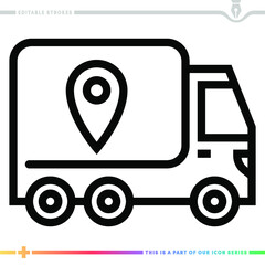 Line icon for route tracking illustrations with editable strokes. This vector graphic has customizable stroke width.