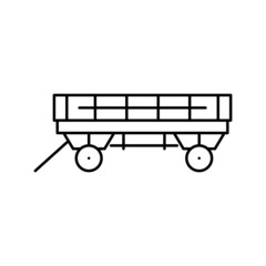 wagon farm line icon vector illustration