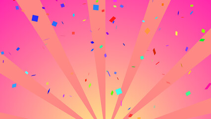 くるくる回る背景と紙吹雪
