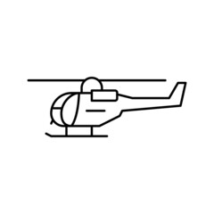 helicopter flight school line icon vector illustration