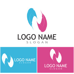 Fototapeta premium Feathers icon Vector Illustration design Logo template