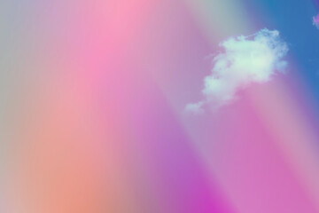 beauty sweet pastel soft yellorange pink with fluffy clouds on sky. multi color rainbow image. abstract fantasy growing light