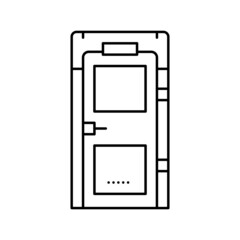 bio toilet on music festival line icon vector illustration