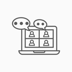 video conference icon, video chat vector, video call illustration