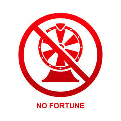 No fortune sign isolated on white background vector illustration.