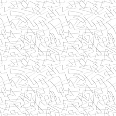Abstract Chaotic Line Pattern. Vector Black and White Image