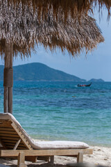 Beach Chair on the tropical beach in Phuket, Thailand