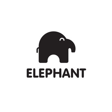 Cute elephant calf logo vector illustration design template,symbol