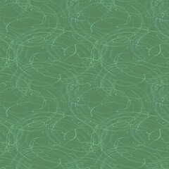 Abstract Chaotic Pattern On A Green Background.