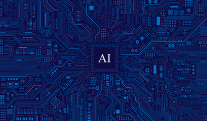 CPU Chip on Motherboard. Central Computer Processors CPU concept. Quantum computer, large data processing, database concept. Futuristic microchip processor. Digital chip.
