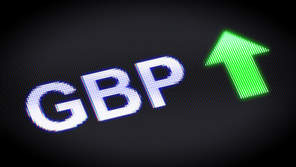 Obraz premium British pound exchange rate in the screen. 3D Illustration.