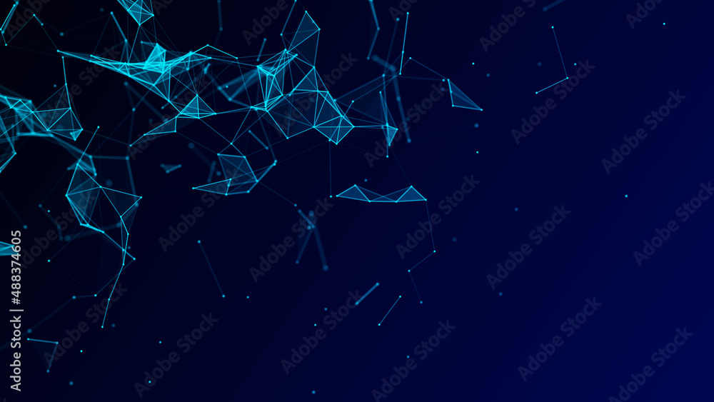 Poster network connection structure. technology connect big data. science background. business futuristic b