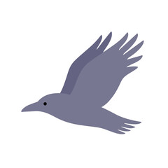 Obraz premium Cartoon rawen. Cute bird illustration. Childish print for nursery, kids apparel, poster, postcard, pattern.