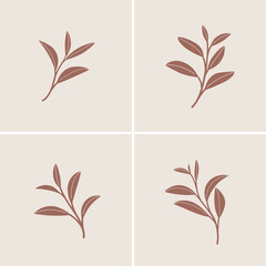Fototapeta na wymiar Simple illustration of tea leaves. Flat vector illustration.