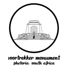 Circle Icon line Voortrekker Monument. vector illustration