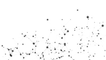 Network connection structure. Sorting and analysis big data. Future digital cyberspace with moving dots and lines. Storage data security. Abstract cyber security background.