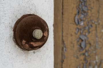 Vintage style old door bell with push button.