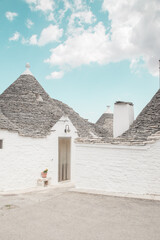 Fototapeta na wymiar South Italy in summer. Alberobello, a wonderful apulian village with typical houses called trulli 