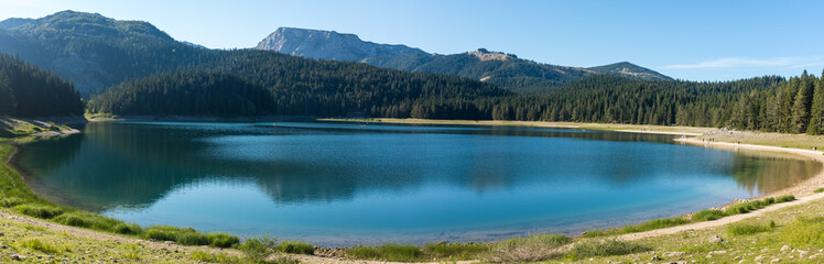 Black Lake or Crno Jezero. National park Durmitor Mouintains in Montenegro.
