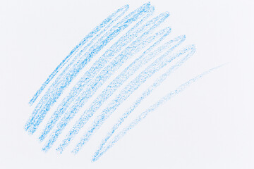 Wax crayon hand drawing blue background