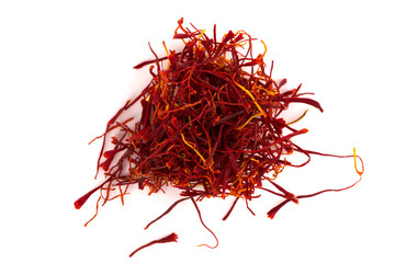 Naklejka premium Dried saffron spice isolated