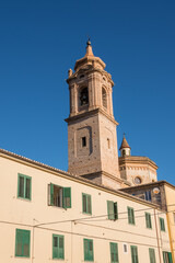 Fototapeta na wymiar Bell tower of the Sanctuary of the Madonna delle Grazie