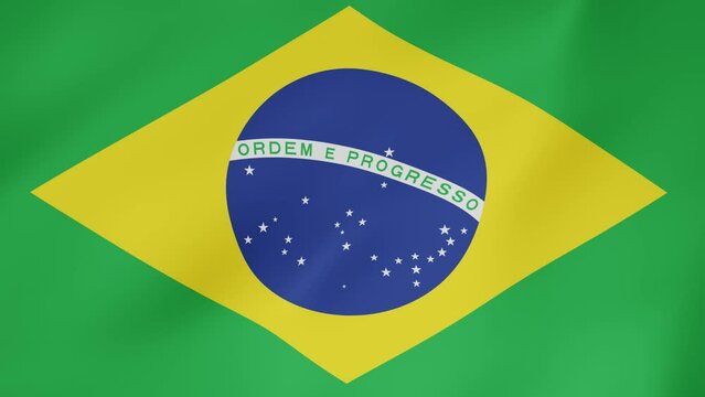 Bandera animada, Brasil. 4K
